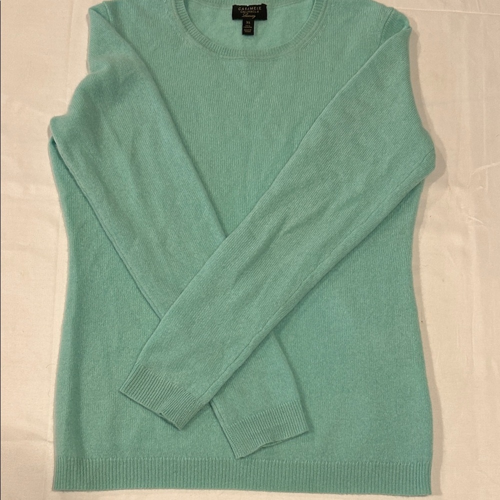 Charter Club Luxury 100% Cashmere Women's Mint Green Crew Neck Sweater